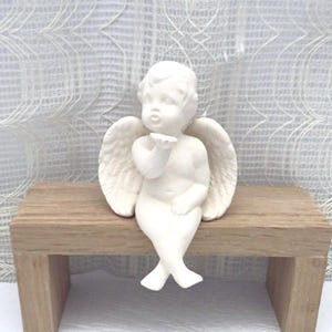 Handmade Ceramic Bisque Cherub Figurine, Unpainted Angel Statue, Ceramics to Paint, Paintable Ceramics, Ready to Paint, Angel Lover Gift