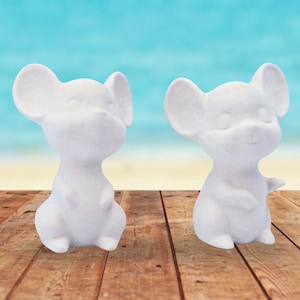 Handmade Ready to Paint Ceramic Mouse Statues, Paintable Mouse Figurines, Unpainted Bisque,  Ceramics to Paint,  Woodland Decor