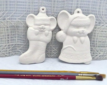 Kit De 11 Figurines En Céramique Bisque à Peindre - Ornements De Nativité Pour Enfants, Marque Alberta Molds