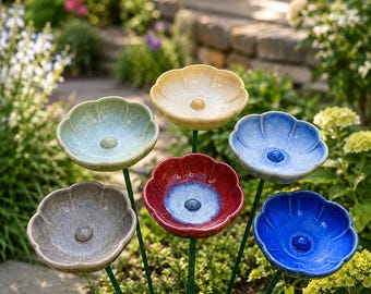 Abreuvoir pour abeilles, abreuvoir personnalisé en céramique avec abeilles et papillons, tuteurs de jardin, gobelets pour abeilles, décoration de jardin