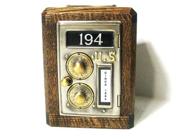 Post Office Box Door Bank with a Dual Dial lock Circa 1886