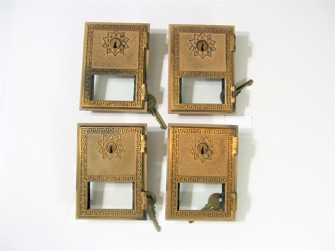 Four 1967 Post Office Box Doors With Locks and Keys Etsy