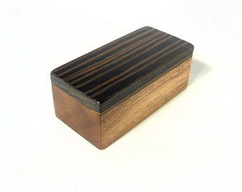 Trinket Box Made Of  Obeche Ebony Swirl and Mahogany Woods