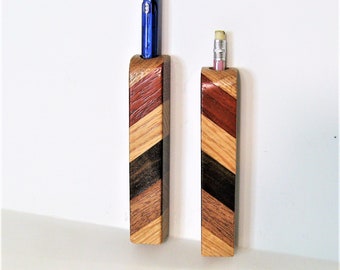 Pen  Pencil Holder  Magnetic  Made Of Four Woods  Set Of Two