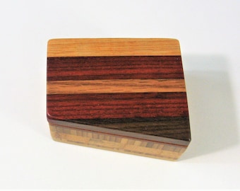 Trinket Box Made Of  Five Woods