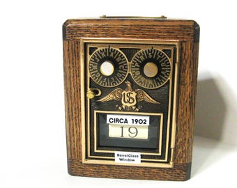 Post Office Box Door Bank, Dual Dial Lock with Bevel Glass  Circa 1902