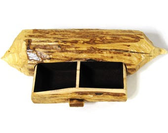 Beaver Log Treasure Drawer Box with A Two Compartment Drawer