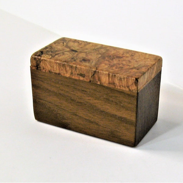 Spalted Maple Burl Wood Trinket Box Made From Two Woods