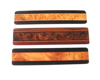 Set Of Three Burl Wood Bookmarks