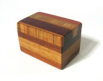 Trinket Box Made of Four Woods