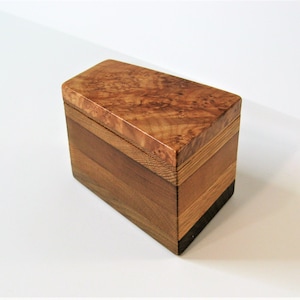 Maple Burl Wood Trinket Box Made Of Four woods