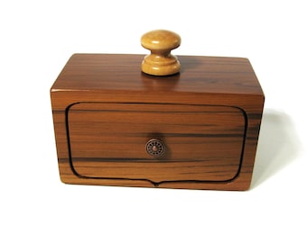 Puzzle Treasure Box With A Secret Drawer Made Of Six Woods