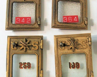 Four 1902 Post Office Box Doors With Combination Locks