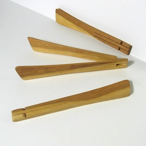 Two Tone Kitchen Tongs Made Of Cherry Wood