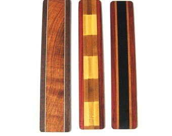 Bookmarks Set Of Three Made Of  Exotic Woods