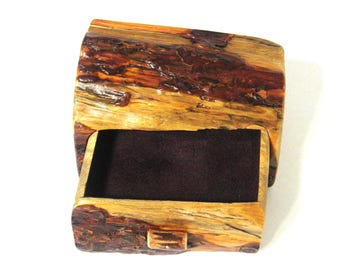 Jack Pine Log Treasure Box with A Drawer and Hidden Compartment
