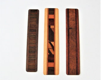 Bookmarks Set Of Three Made Of  Exotic Woods