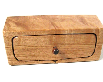 Figured Maple Trinket Drawer Box Made of Three Woods