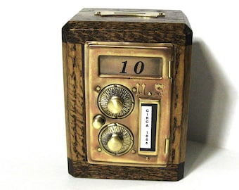 Post Office Door Bank with a  Dual Dial Lock Bevel Glass Circa 1886