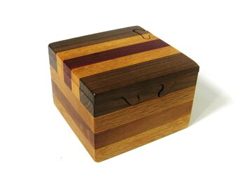 Large Puzzle Box Made Of Four woods