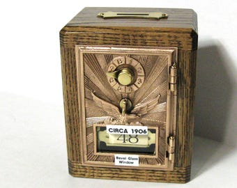 Flying Eagle Post Office Box Bank With 1906 Door and A Bevel Glass Window