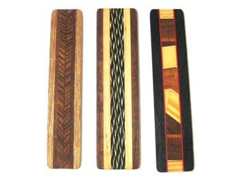 Bookmarks Set Of Three Made Of  Exotic Woods