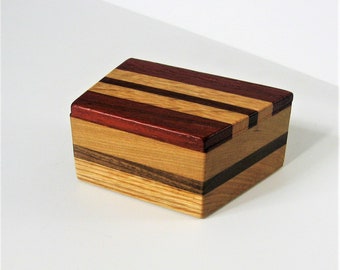 Trinket Box Made Of  Four Woods