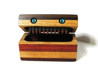 Creature Treasure Box Made of Four Woods