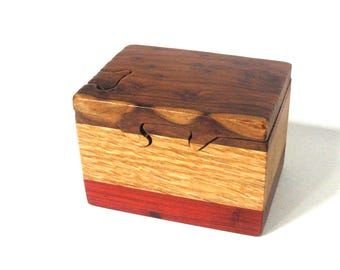 Puzzle Box Made with Redwood Burl Three Woods