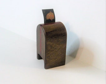 Stamp Dispenser Made Of Walnut And Red Padauk Hardwood