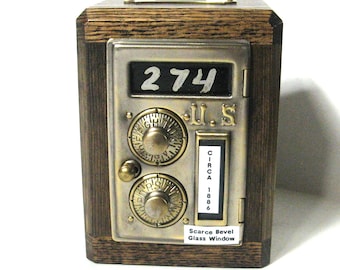 Post Office Door Bank with a  Dual Dial Lock Bevel Glass Circa 1886