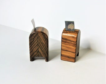 DeLuxe Stamp Dispenser  Made Of Exotic Zebra Hardwood