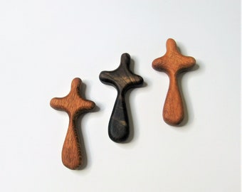 Set Of Three Comfort Crosses With Cloth Bags