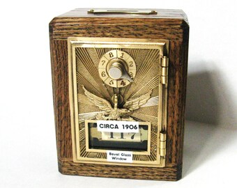 Flying Eagle Post Office Box Bank With 1906 Door and a Bevel Glass Window