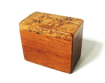 Spalted Maple Burl Wood Trinket Box Made Of Three woods