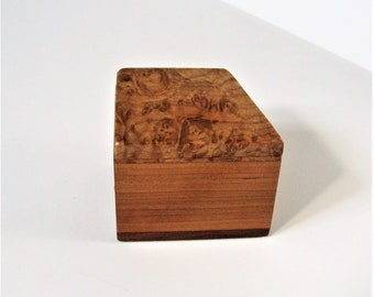 Maple Burl Wood Trinket Box Made Of Three woods