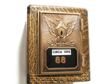 Federal Eagle Post Office Box Bank 1895 Antique Door With Two Keys