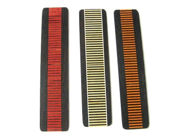 Bookmarks Set Of Three Made Of  Exotic Woods