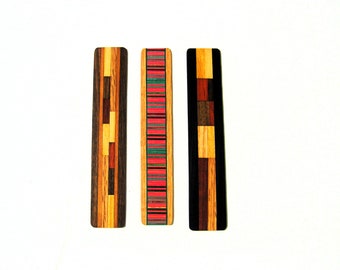 Set Of Three Bookmarks Of  Exotic Woods