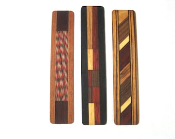 Bookmarks Set Of Three Made Of  Exotic Woods