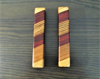 Set Of Two Pen, Pencil Holder Magnetic Made Of Four  Woods