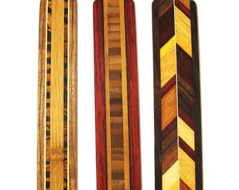 Bookmarks Set Of Three Made Of  Exotic Woods