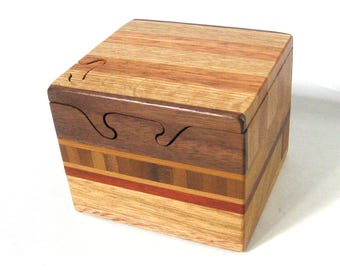 Large Puzzle Box Made Of Five woods