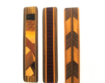 Bookmarks Set Of Three Made Of  Exotic Woods