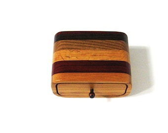 Trinket Box Made Of  Five Woods And Drawer