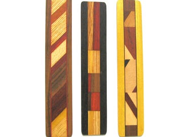 Bookmarks Set Of Three Made Of  Exotic Woods