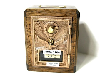 Flying Eagle Post Office Box Bank With 1906 Door and A Bevel Glass Window