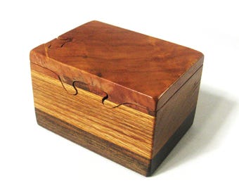 Pacific Madrone Figured Wood Puzzle Box Three Woods