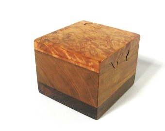 Puzzle Box Made With Figured Maple Burl Three Woods
