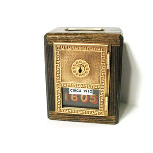 Post Office Box 1910 Door Wood Bank with Two Keys